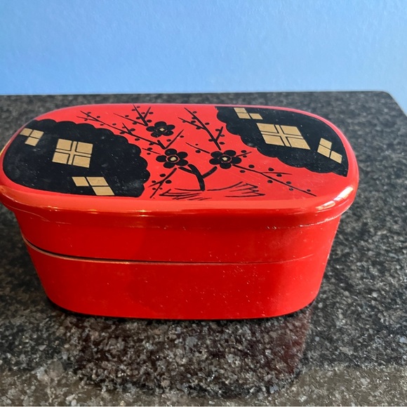 Set of 6 Traditional Japanese 2 Tier Bento Box Lunch Container, Made in Japan - Picture 2 of 7